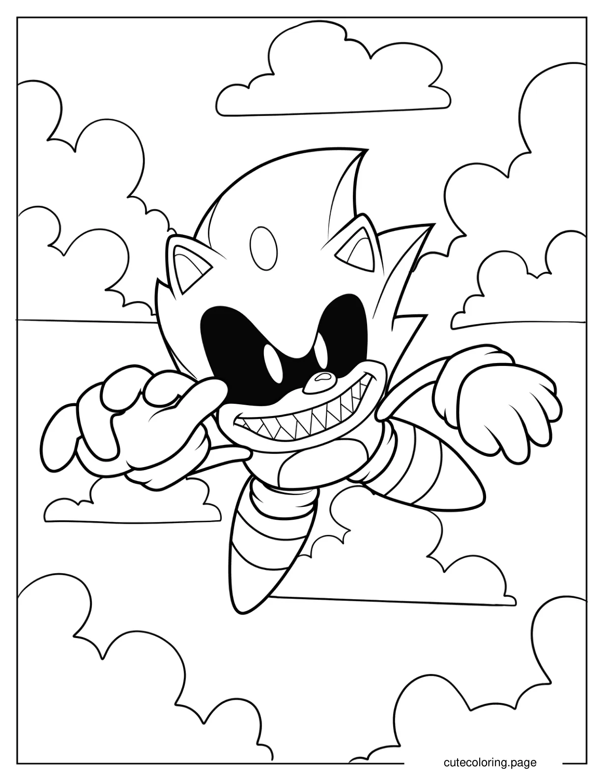 Sonic Exe Flying Coloring Sheet coloring page