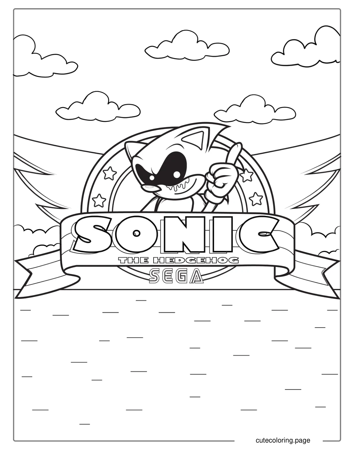 Sonic Exe Logo coloring page