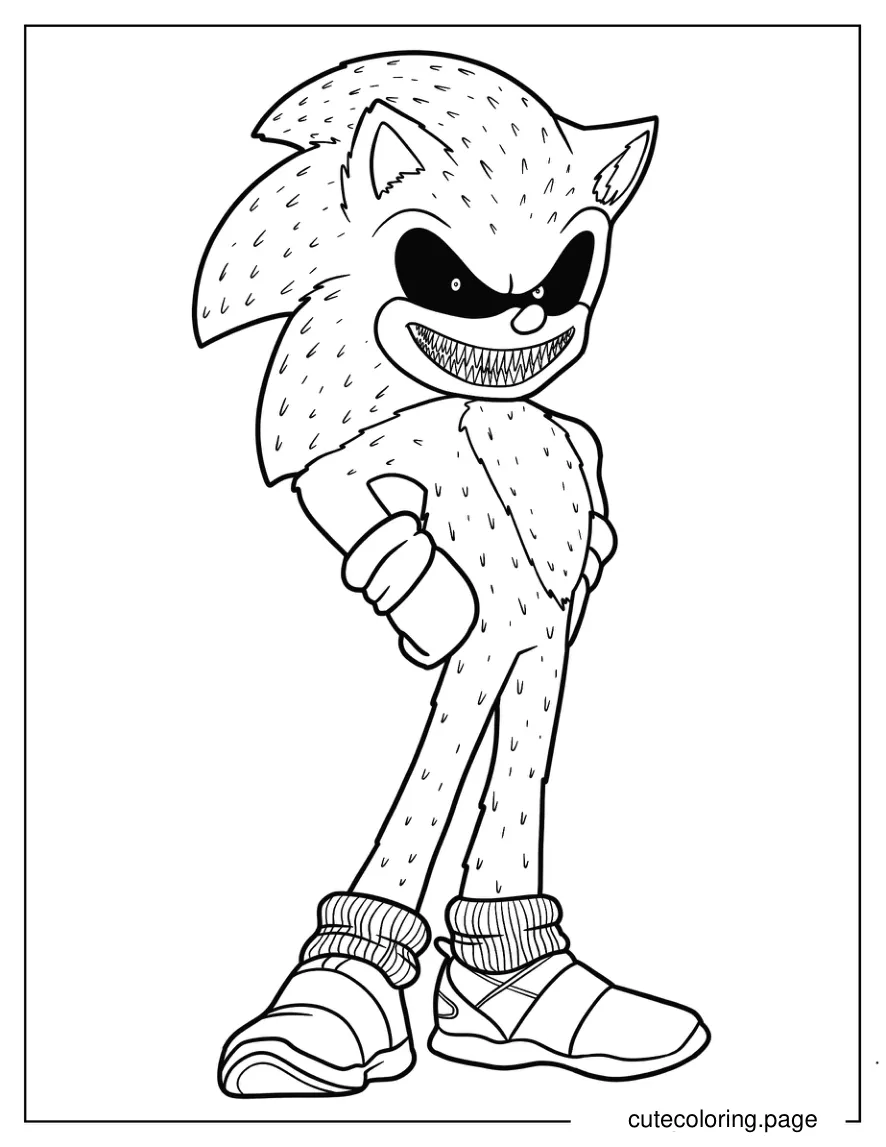 Sonic Exe With Scary Grin Coloring Sheet coloring page