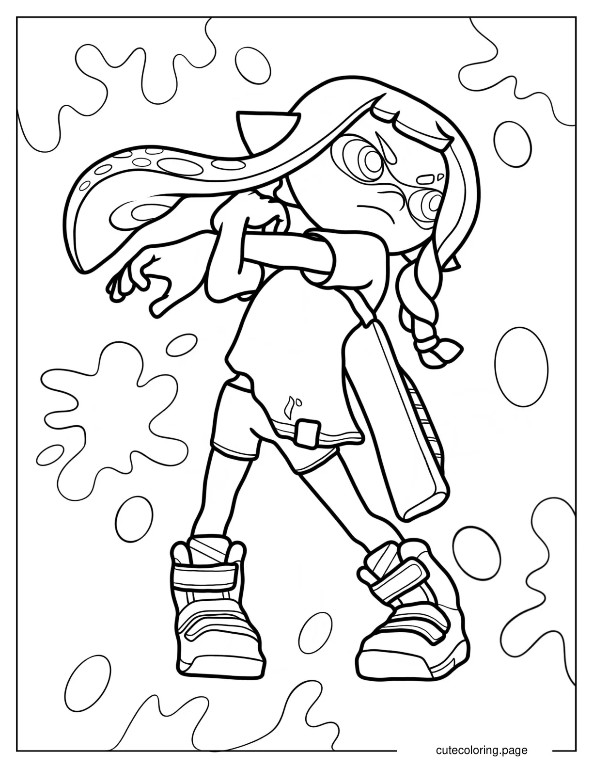 Easy Agent 3 Stretching Arms Outline Coloring Page For Kids coloring page