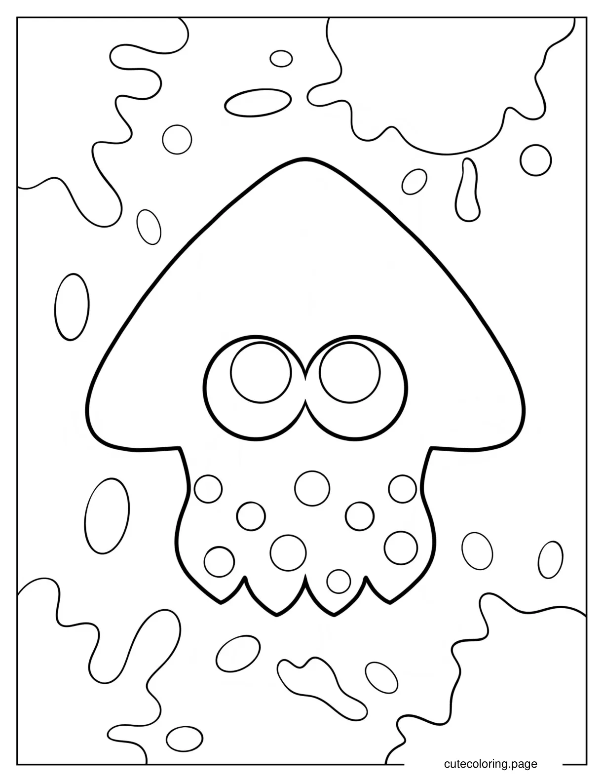 Easy Splatoon Squid Coloring Page For Preschoolers coloring page