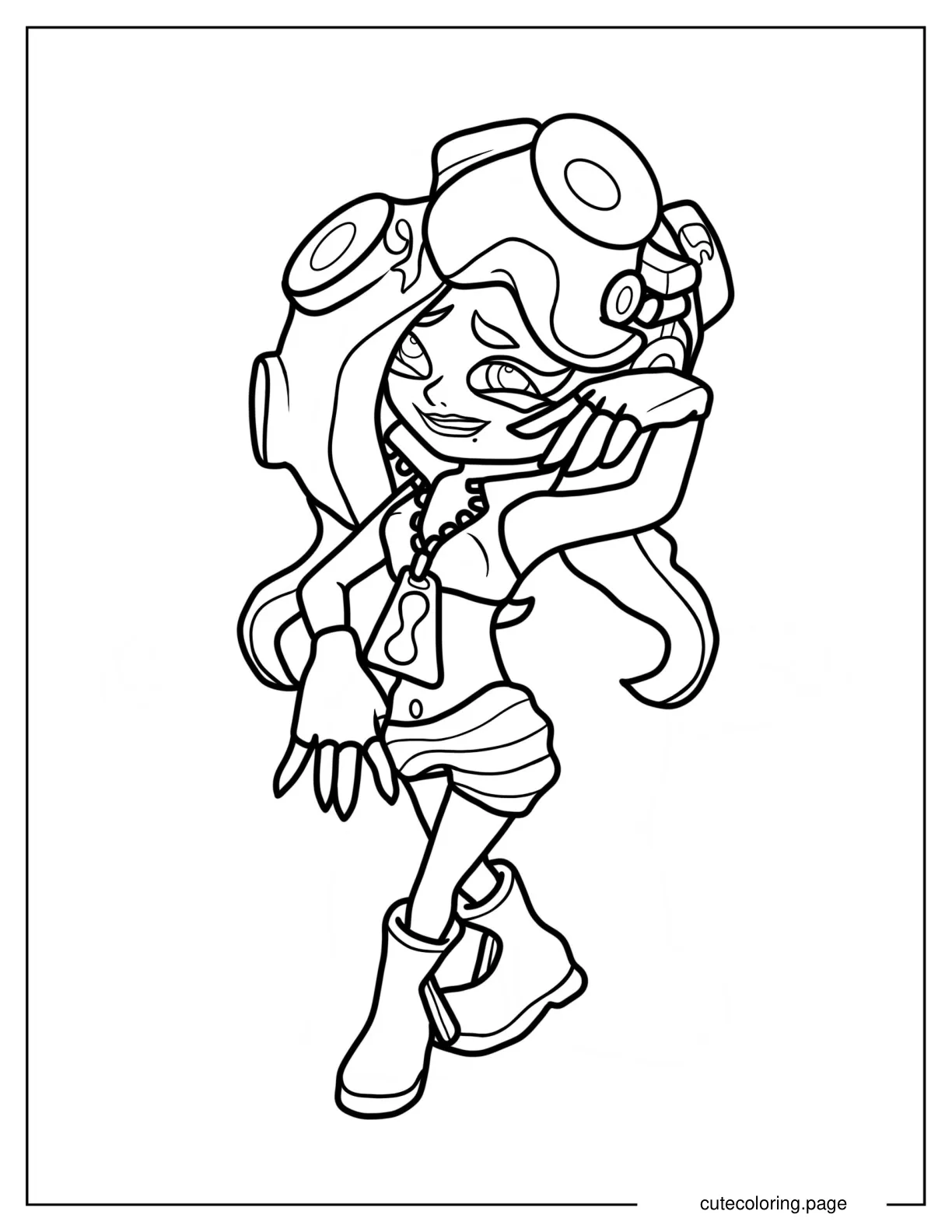 Marina Ida Outline Splatoon 2 Coloring Sheet coloring page