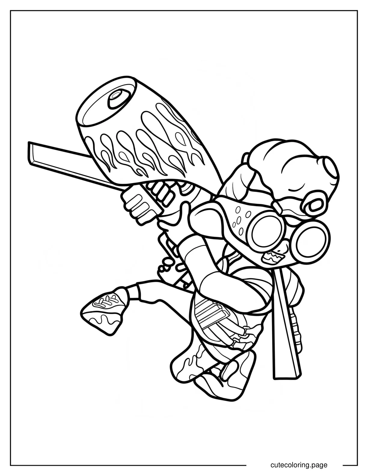 Splatoon Octoling Boy With Huge Inkjet Coloring Sheet coloring page