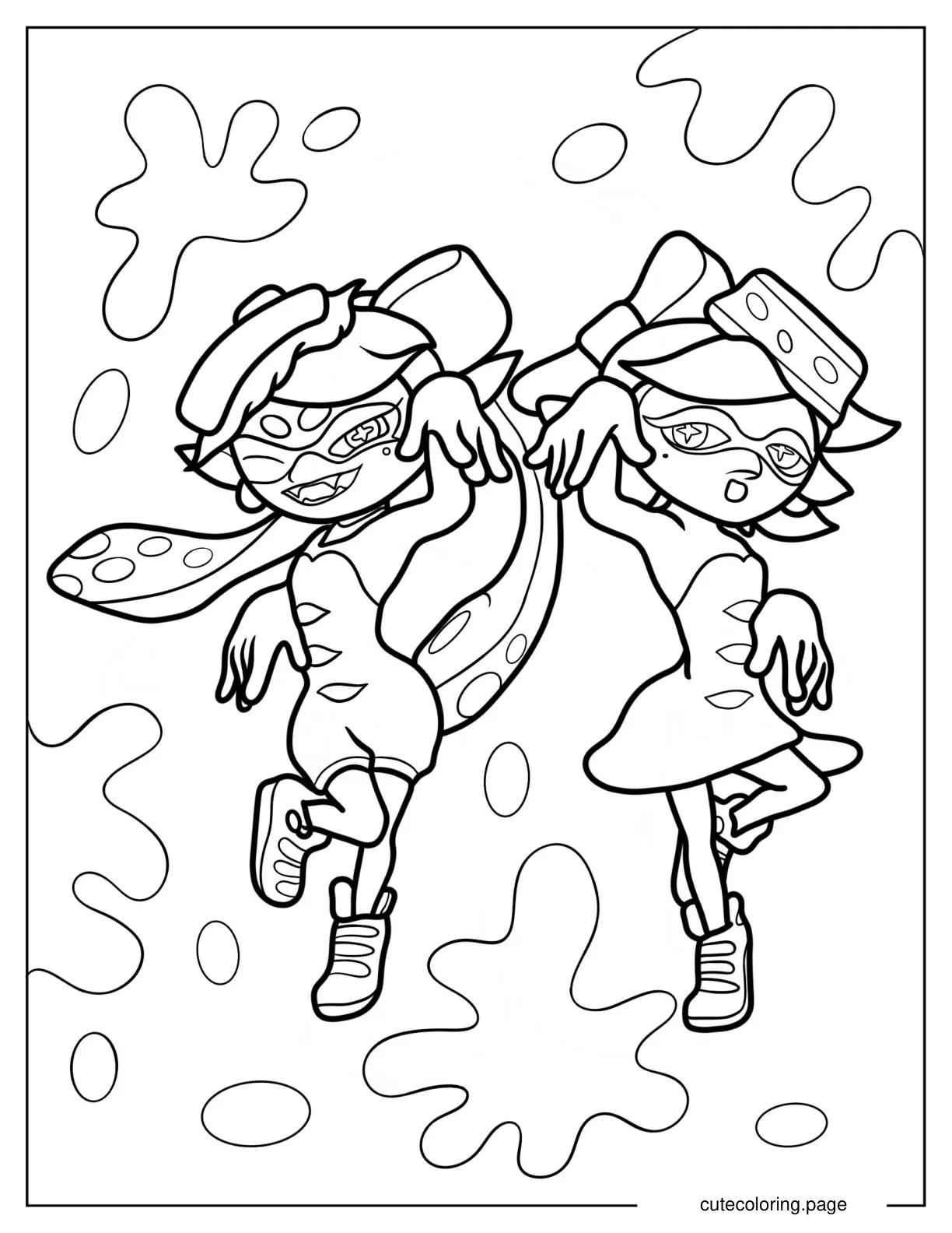 Splatoon Squid Sisters Callie And Marie coloring page