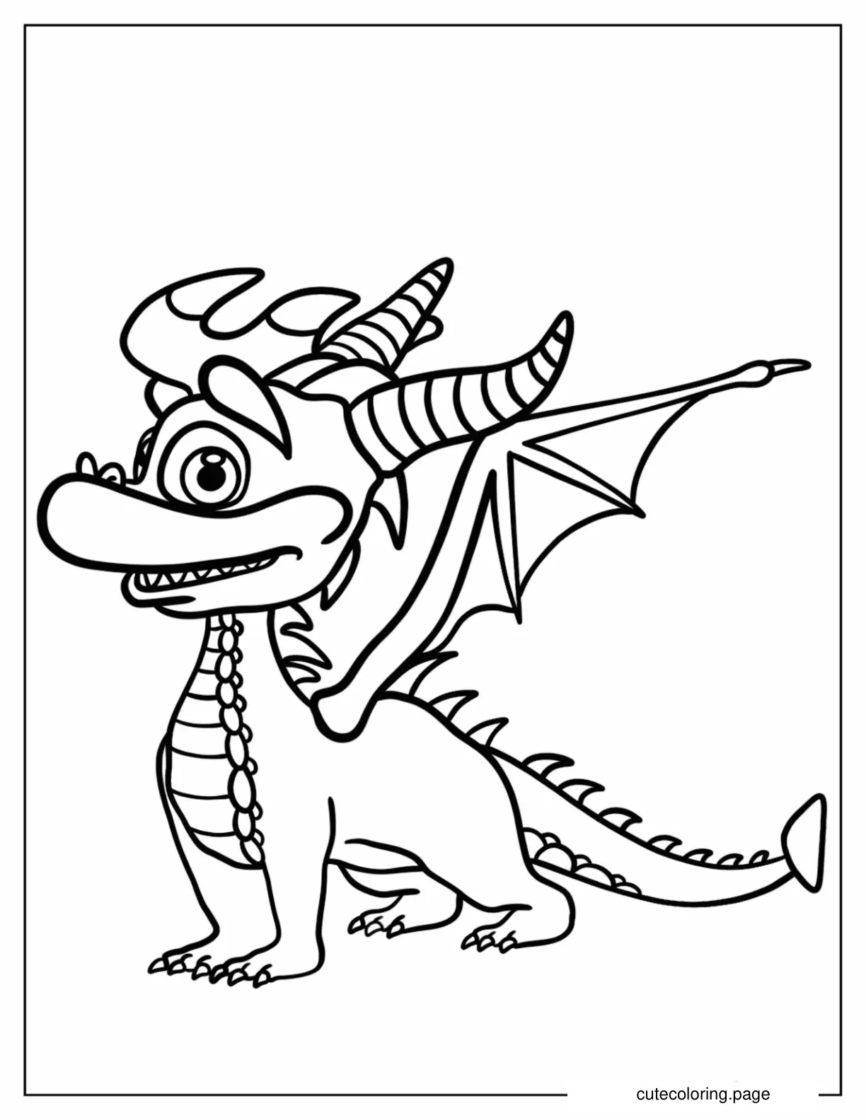 Easy Flame Dragon Outline From Spyro Coloring Sheet coloring page