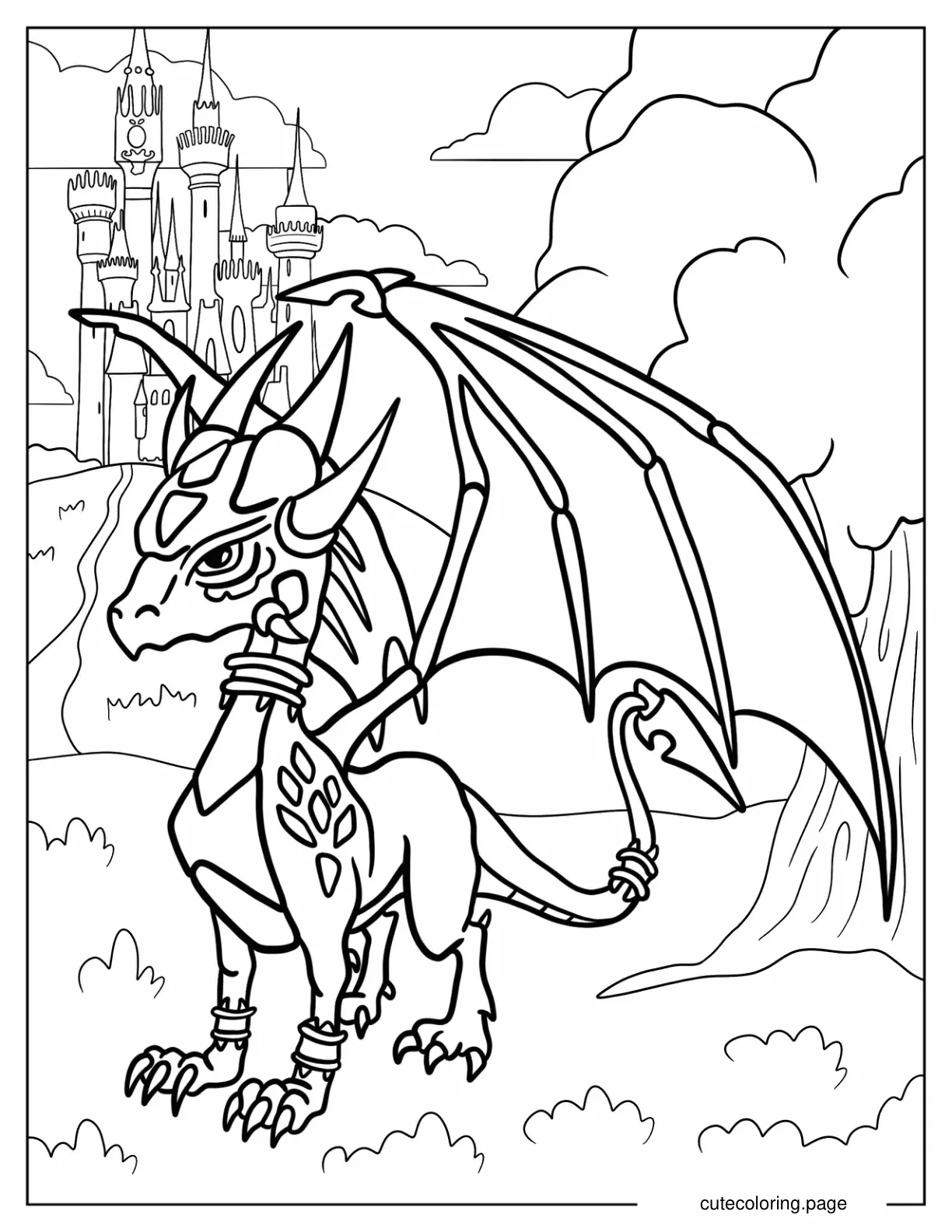 Serious Cynder Standing In The Forest coloring page