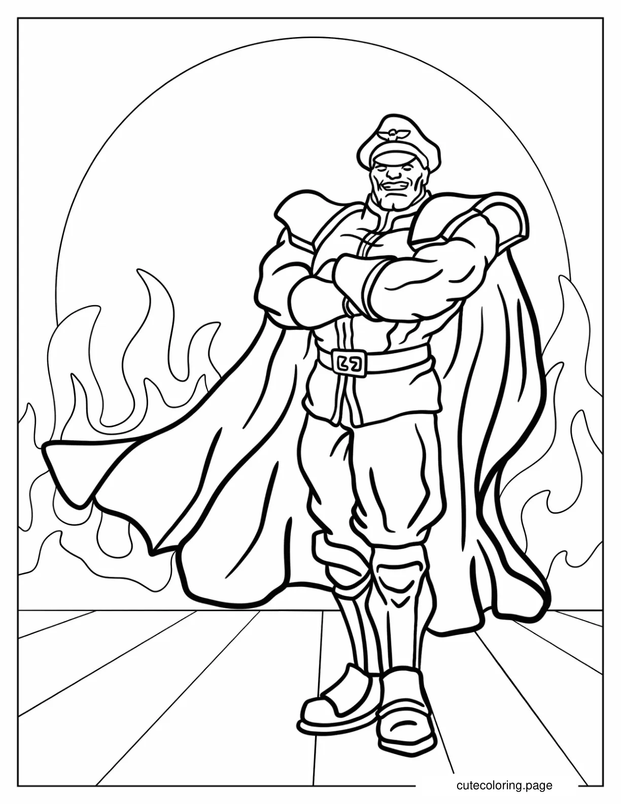 Street Fighter Evil M Bison Coloring Page coloring page