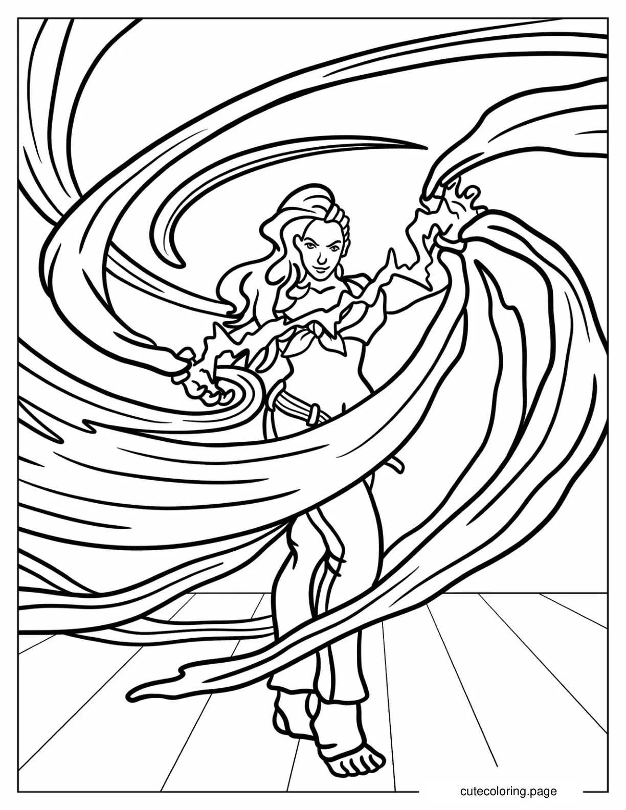 Street Fighter Laura Using Her Power Coloring Page coloring page