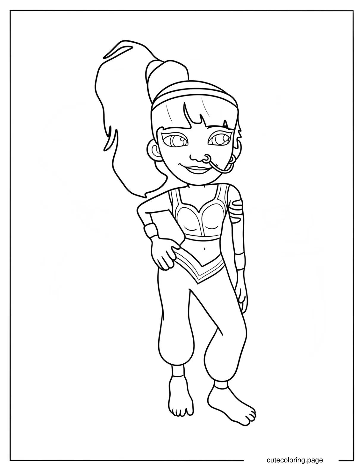 Cute Subway Surfers Amira Coloring Page coloring page