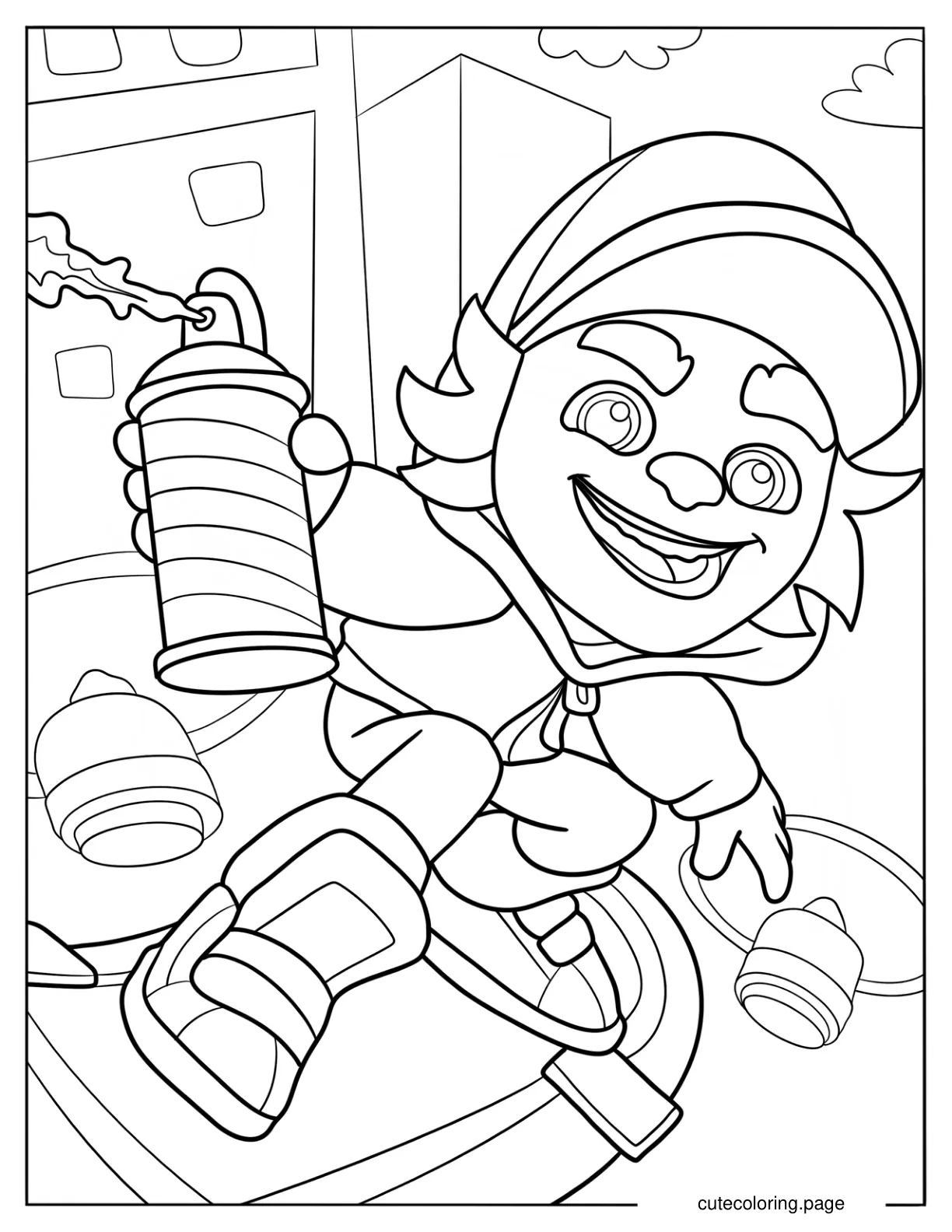 Easy Subway Surfers Tag Game coloring page