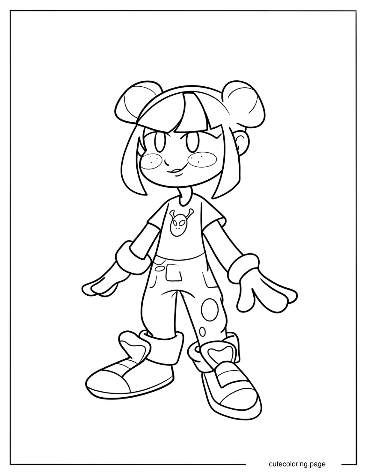 Simple Yutani In Work Gear Coloring Page For Preschoolers coloring page