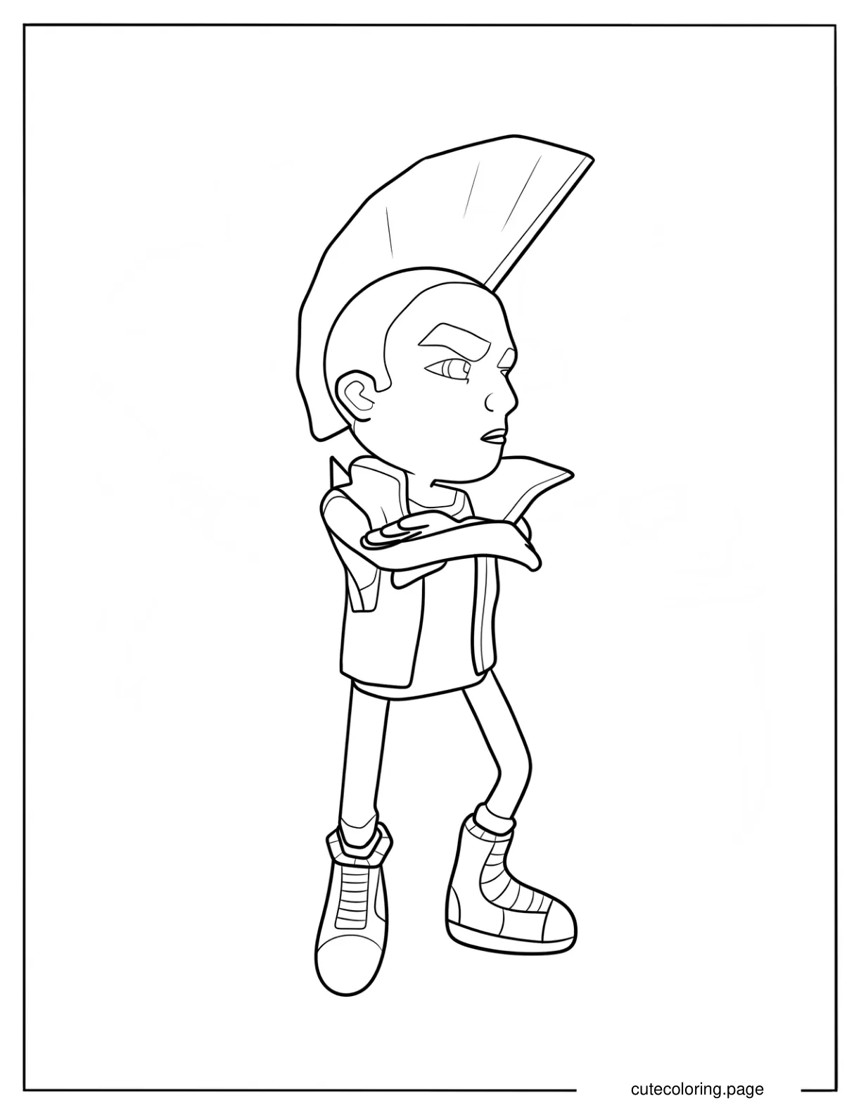 Subway Surfers Angry Spike Coloring Sheet For Preschoolers coloring page