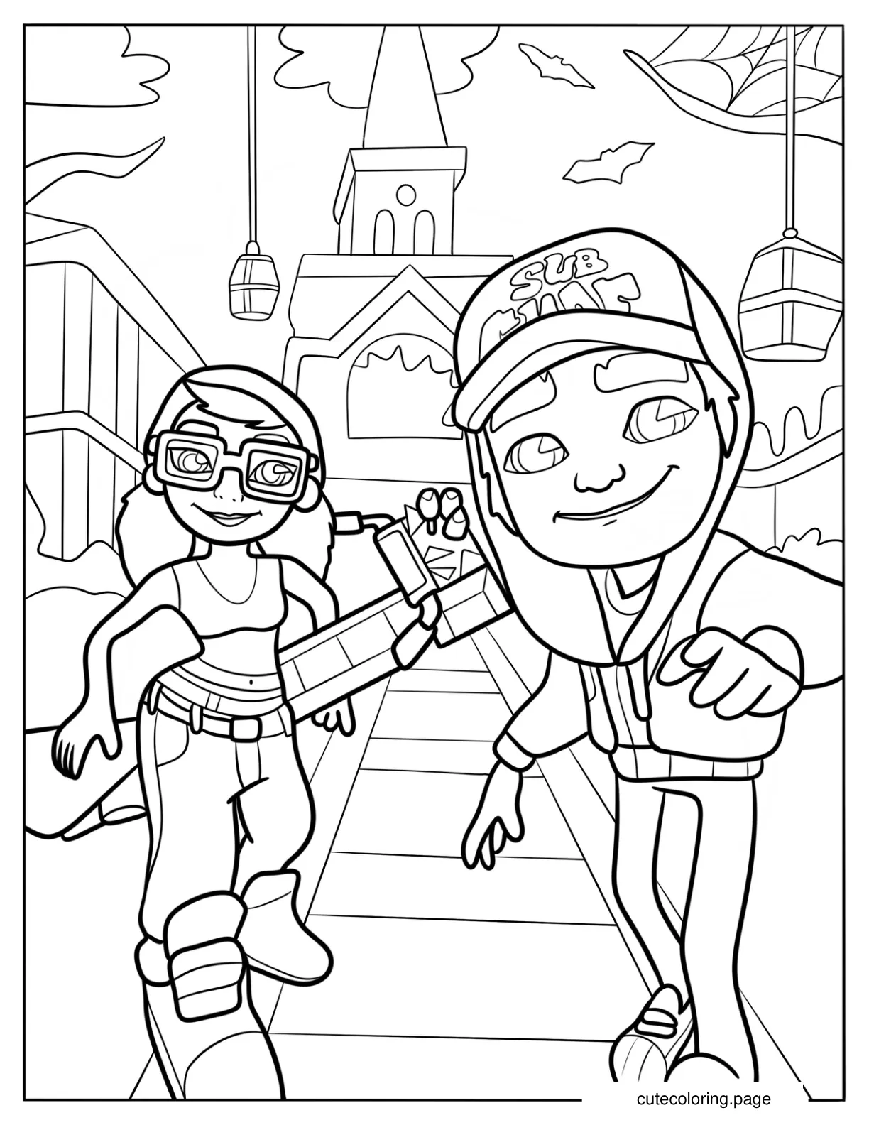 Subway Surfers Jake And Tricky Coloring Page coloring page