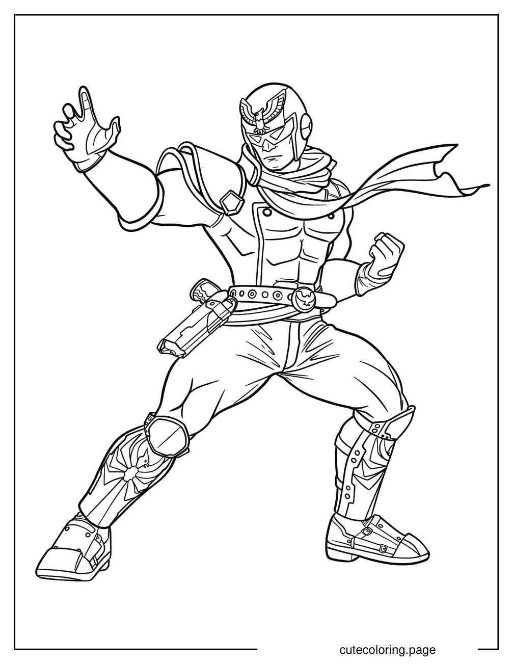 Captain Falcon Outline Coloring Sheet coloring page