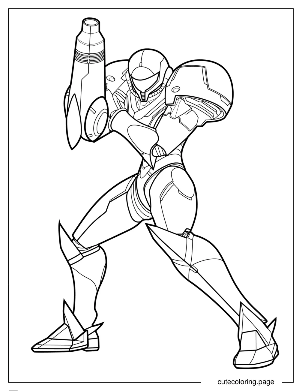 Easy Samus Aran Outline Coloring Sheet coloring page