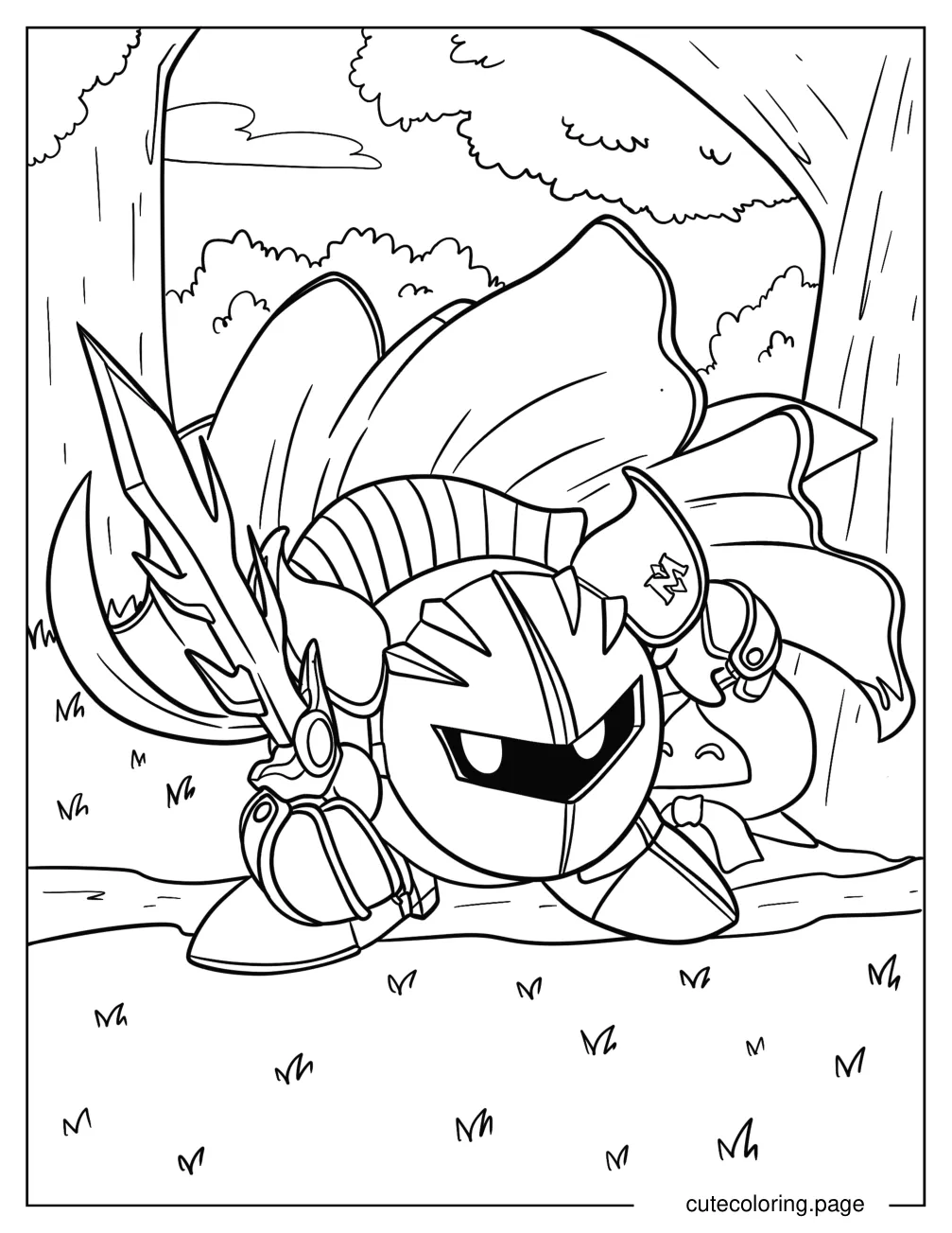 Meta Knight Coloring Page For Kids coloring page