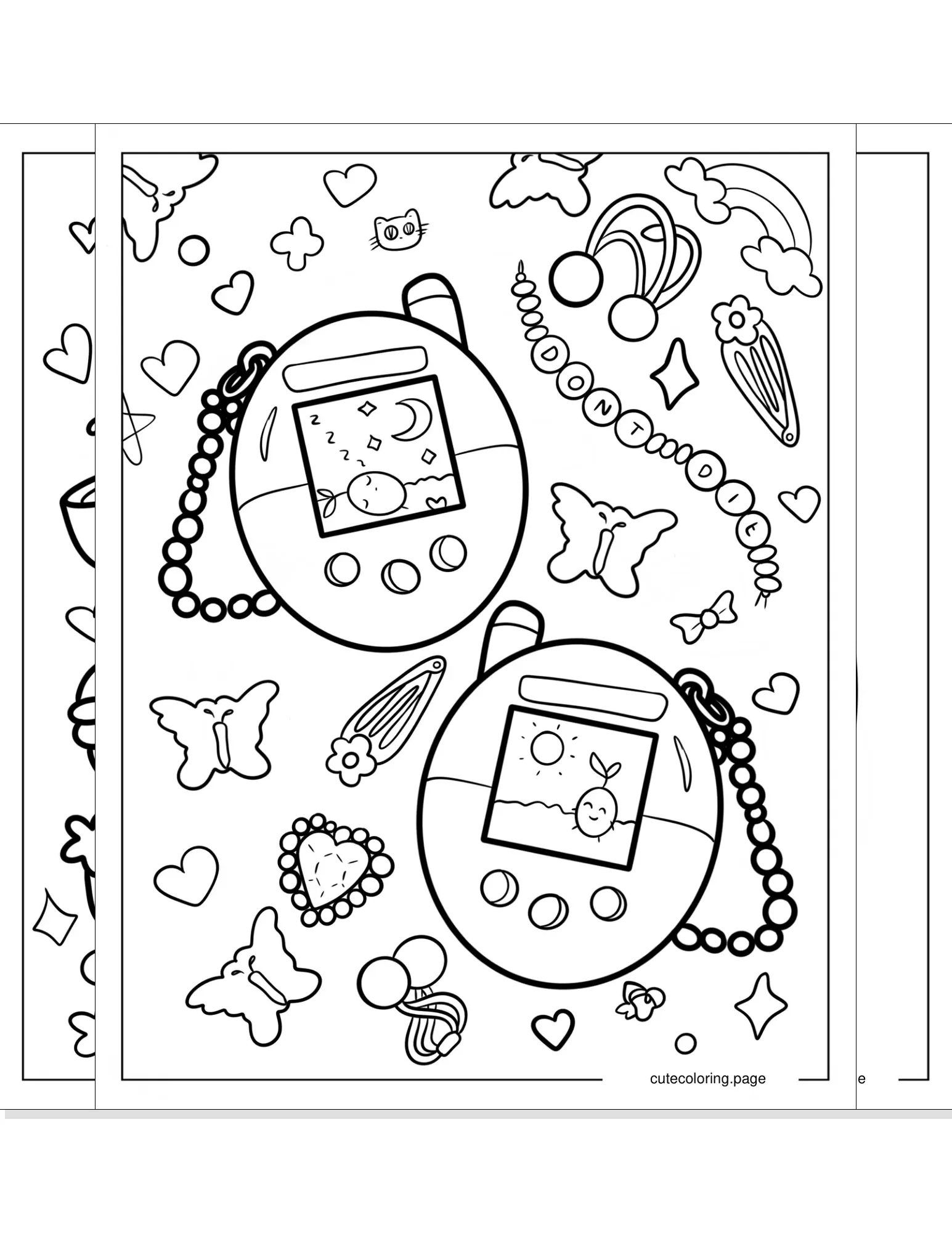 tamagotchi coloring pages coloring page