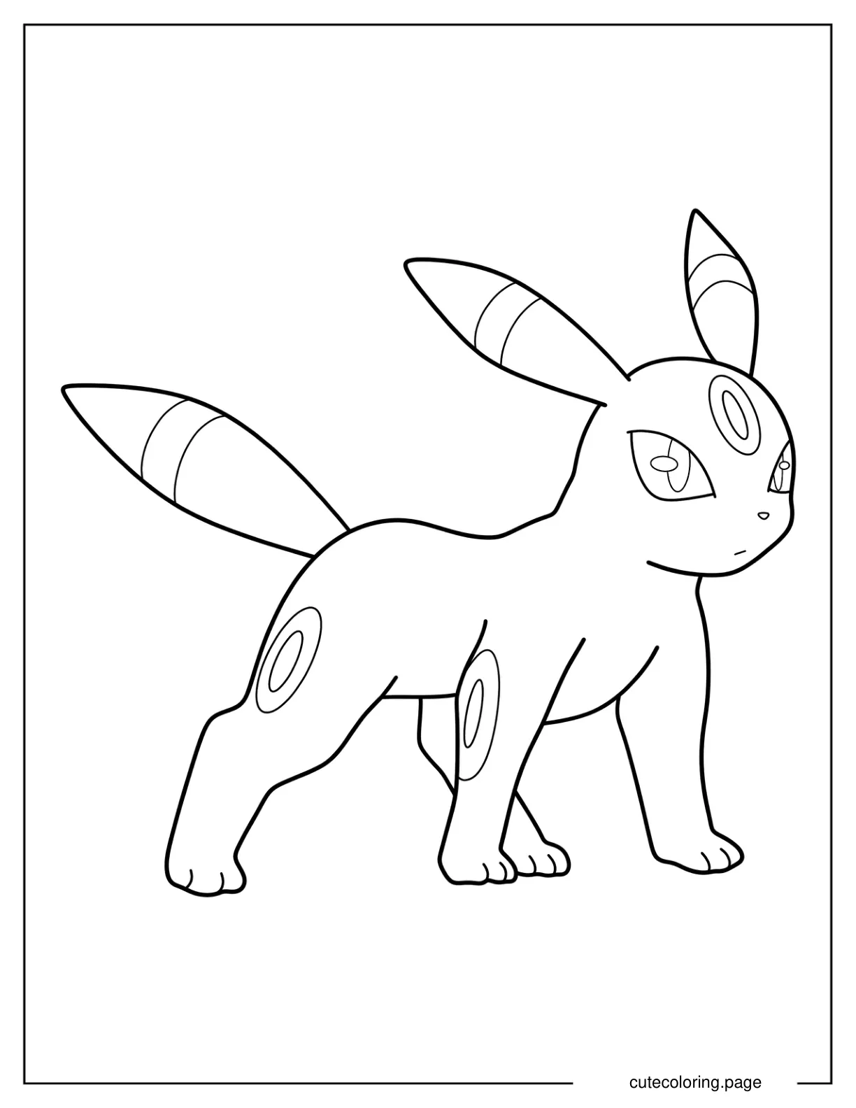 Easy Umbreon Outline Coloring Sheet coloring page