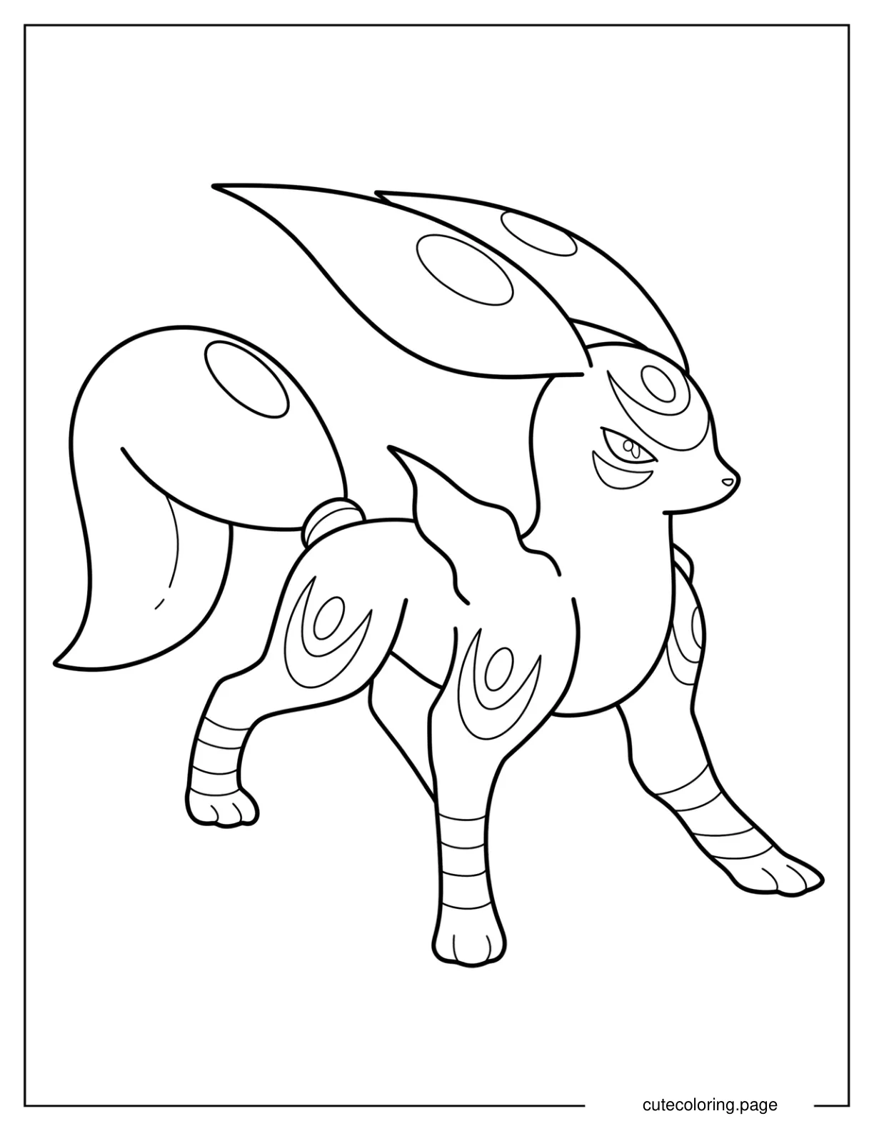 Simple Outline Of Umbreon Mega Evolution coloring page