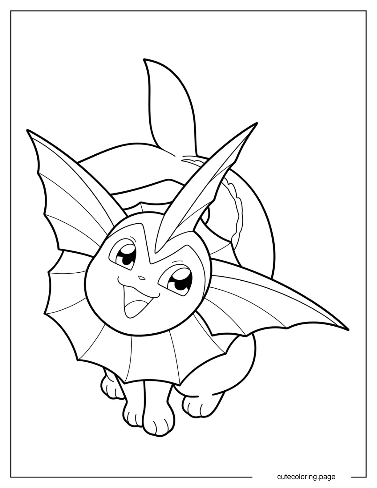 Easy Vaporeon Coloring Page For Preschoolers coloring page