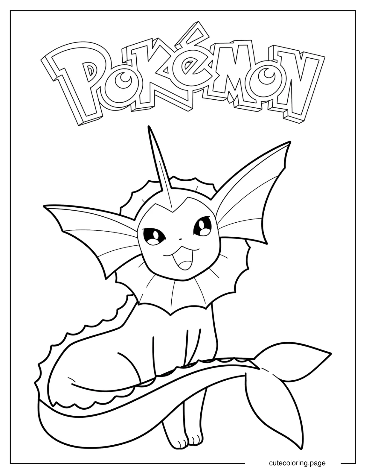 Vaporeon Pokemon Poster Coloring Sheet coloring page