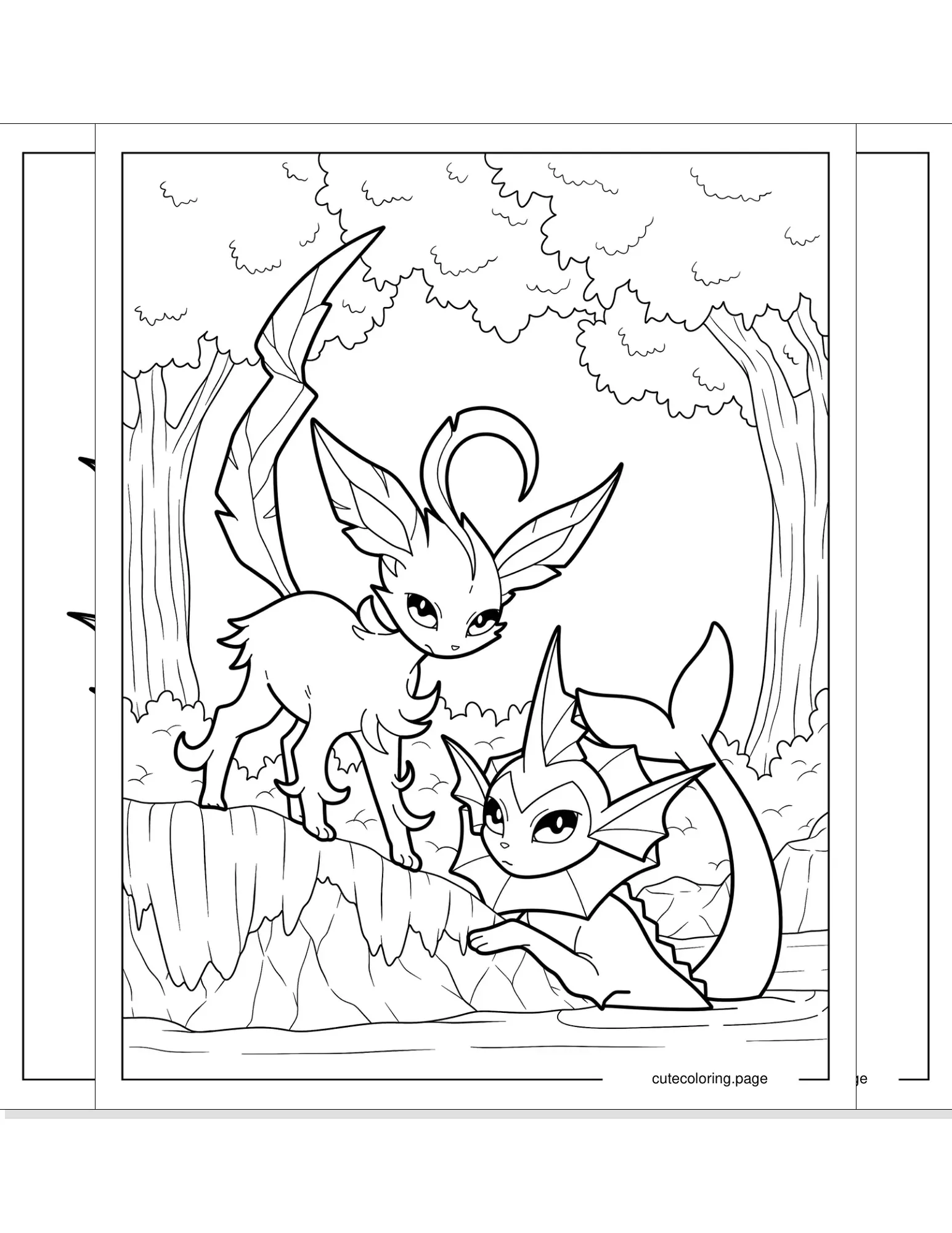 vaporeon coloring pages coloring page